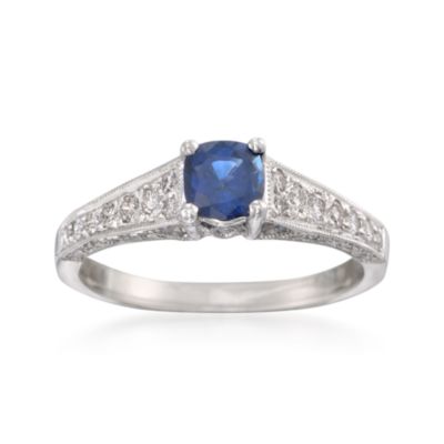 .60 Carat Sapphire and .53 ct. t.w. Diamond Ring in 18kt White Gold &mdash; Alt Image 1