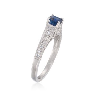 .60 Carat Sapphire and .53 ct. t.w. Diamond Ring in 18kt White Gold &mdash; Alt Image 3