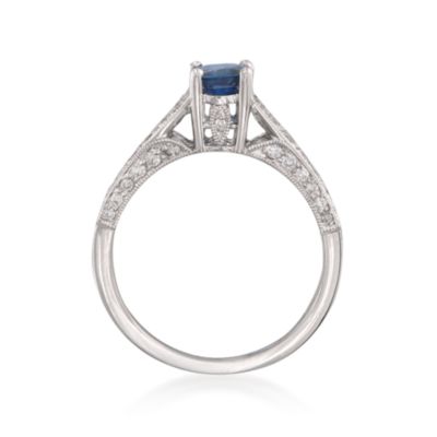 .60 Carat Sapphire and .53 ct. t.w. Diamond Ring in 18kt White Gold &mdash; Alt Image 4