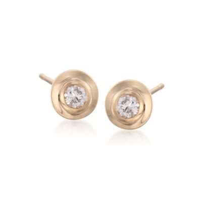 .12 ct. t.w. Double Bezel-Set Diamond Stud Earrings in 14kt Yellow Gold &mdash; Alt Image 1