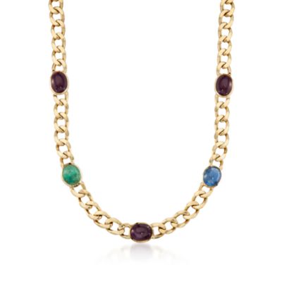 C. 2000 Vintage David Webb 20.49 ct. t.w. Multi-Gem Necklace in 18kt Yellow Gold. 15.5" &mdash; Alt Image 1