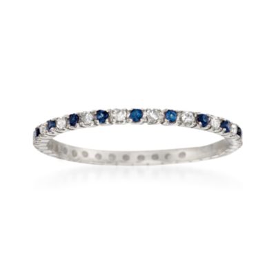 .20 ct. t.w. Sapphire and .15 ct. t.w. Diamond Eternity Band Ring  in 14kt White Gold &mdash; Alt Image 1