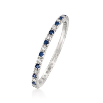 .20 ct. t.w. Sapphire and .15 ct. t.w. Diamond Eternity Band Ring  in 14kt White Gold &mdash; Alt Image 3