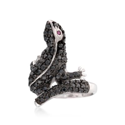 Black Spinel and 1.40 ct. t.w. Ruby Lizard Ring in Sterling Silver &mdash; Alt Image 1