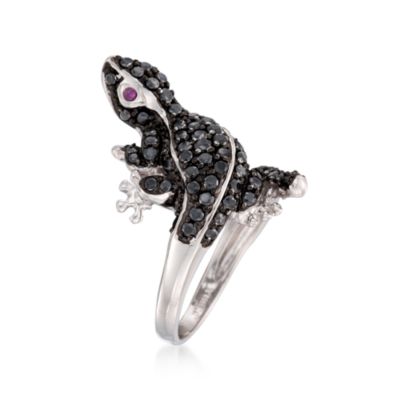 Black Spinel and 1.40 ct. t.w. Ruby Lizard Ring in Sterling Silver &mdash; Alt Image 3