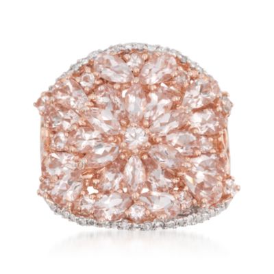 4.00 ct. t.w. Morganite and .10 ct. t.w. Diamond Ring in 18kt Gold Over Sterling &mdash; Alt Image 1