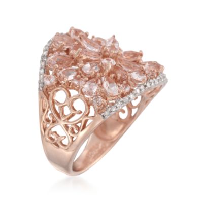 4.00 ct. t.w. Morganite and .10 ct. t.w. Diamond Ring in 18kt Gold Over Sterling &mdash; Alt Image 3