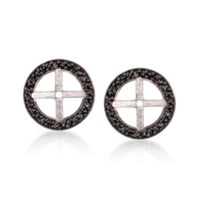 3-Pair Set of 12.30 ct. t.w. Multi-Gem Earrings With Black Diamond Earring Jackets in Sterling Silver &mdash; Alt Image 6