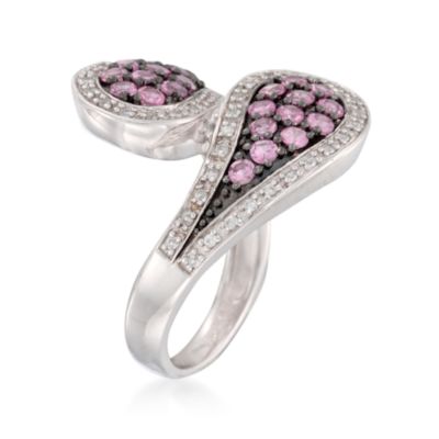 Pink Spinel and .30 ct. t.w. White Zircon Wrap Ring in Sterling Silver &mdash; Alt Image 3