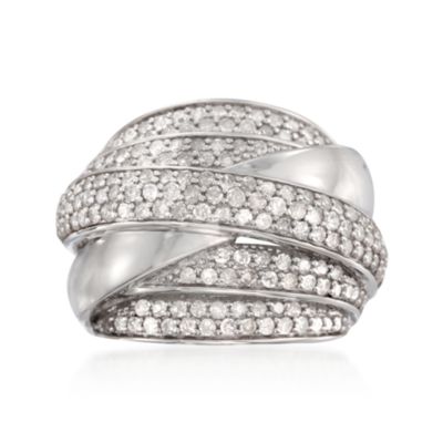 2.25 ct. t.w. Diamond Crisscross Ring in Sterling Silver &mdash; Alt Image 1