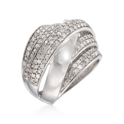 2.25 ct. t.w. Diamond Crisscross Ring in Sterling Silver &mdash; Alt Image 3