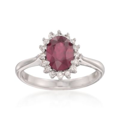 1.70 Carat Ruby and .25 ct. t.w. Diamond Ring in 14kt White Gold &mdash; Alt Image 1