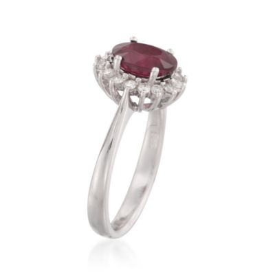 1.70 Carat Ruby and .25 ct. t.w. Diamond Ring in 14kt White Gold &mdash; Alt Image 3