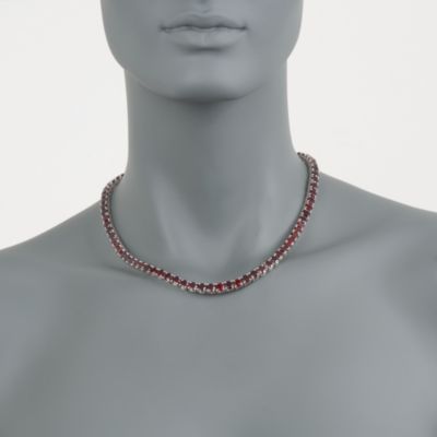 50.80 ct. t.w. Garnet Tennis Necklace in Sterling Silver. 16" &mdash; Alt Image 2