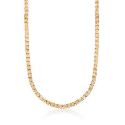 37.45 ct. t.w. Citrine Tennis Necklace in Sterling Silver. 16" &mdash; Alt Image 1