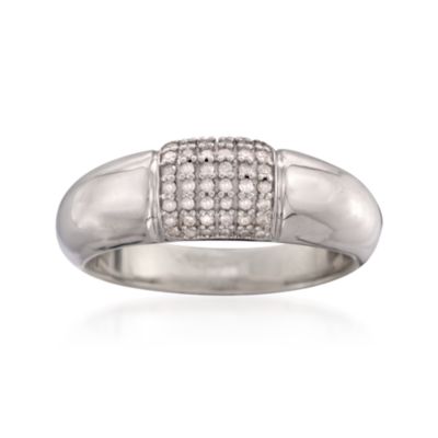 .20 ct. t.w. Pave Diamond Bar Ring in Sterling Silver &mdash; Alt Image 1