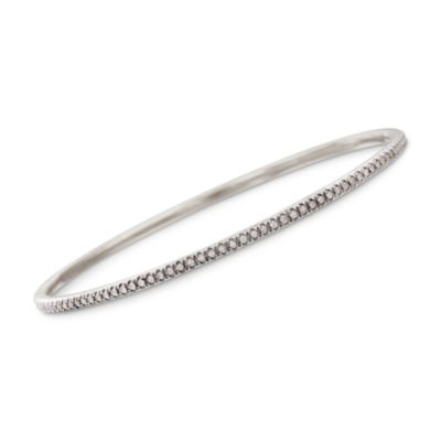 1.00 ct. t.w. Diamond Bangle Bracelet in Sterling Silver. 7" &mdash; Alt Image 1