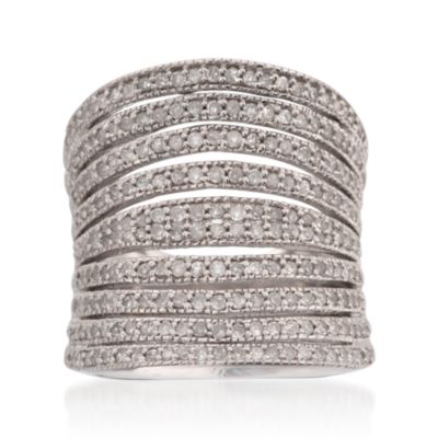 1.00 ct. t.w. Diamond Wide Band Ring in Sterling Silver &mdash; Alt Image 1