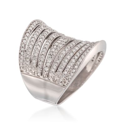 1.00 ct. t.w. Diamond Wide Band Ring in Sterling Silver &mdash; Alt Image 3