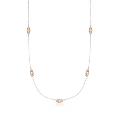 .60 ct. t.w. Diamond Station Necklace in Two-Tone. 36" &mdash; Alt Image 1