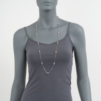 .60 ct. t.w. Diamond Station Necklace in Two-Tone. 36" &mdash; Alt Image 2