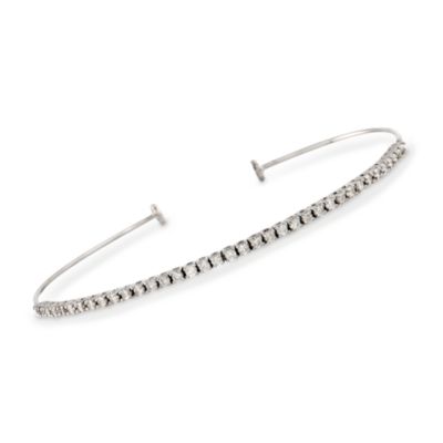 .75 ct. t.w. Diamond Cuff Bracelet in 14kt White Gold. 7.5" &mdash; Alt Image 1