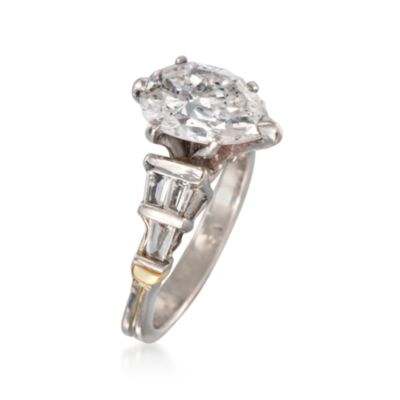 C. 1980 Vintage 2.44 ct. t.w. Diamond Ring in Platinum. Size 4.75 &mdash; Alt Image 3