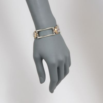 C. 1940 Vintage J.E. Caldwell Hunting Scene Crystal Bracelet in 14kt and 18kt Gold. 7" &mdash; Alt Image 2