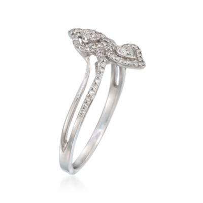 .19 ct. t.w. Diamond Hearts Bypass Ring in 14kt White Gold &mdash; Alt Image 3