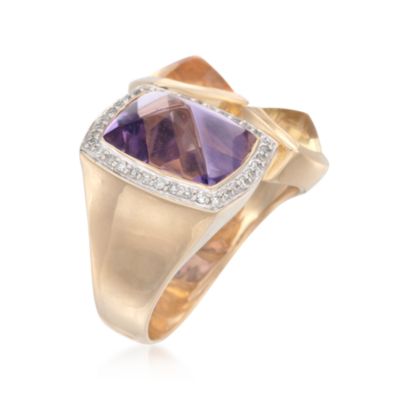 9.80 ct. t.w. Multi-Gem Geometric Ring With Diamonds in 14kt Yellow Gold &mdash; Alt Image 3