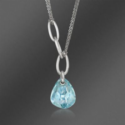 Swarovski Crystal Light Azure "Mini Parallelle" Pendant Necklace. 15" &mdash; Alt Image 1