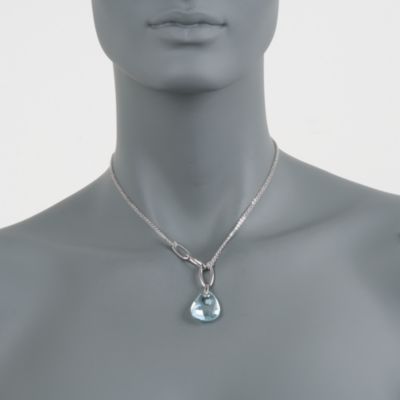 Swarovski Crystal Light Azure "Mini Parallelle" Pendant Necklace. 15" &mdash; Alt Image 2