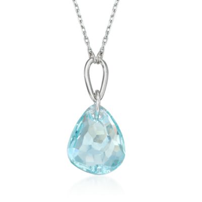 Swarovski Crystal Light Azure "Parallelle" Pendant Necklace. 14" &mdash; Alt Image 1