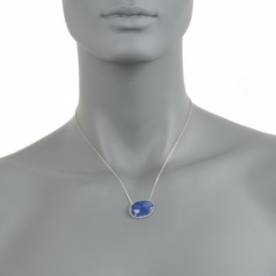 Tanzanite Slice Necklace With .22 ct. t.w. Diamonds in 14kt White Gold &mdash; Alt Image 2