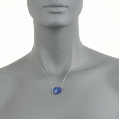 Tanzanite Slice Necklace With .22 ct. t.w. Diamonds in 14kt White Gold &mdash; Alt Image 3