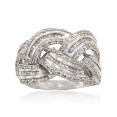 .77 ct. t.w. Diamond Braid Ring in Sterling Silver &mdash; Alt Image 1