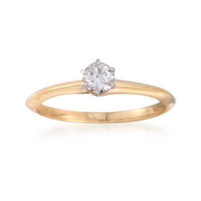 C. 1970 Vintage Tiffany Jewelry .25 Carat Diamond Solitaire Ring in Two-Tone. Size 5.5 &mdash; Alt Image 1