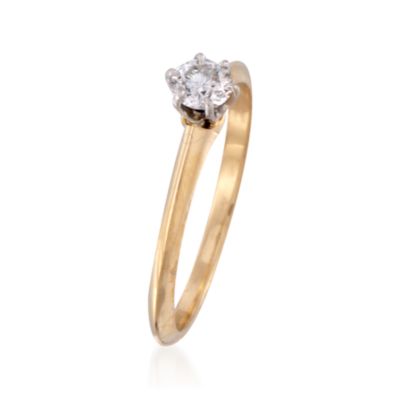 C. 1970 Vintage Tiffany Jewelry .25 Carat Diamond Solitaire Ring in Two-Tone. Size 5.5 &mdash; Alt Image 3