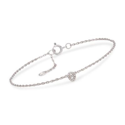 Diamond Mini Initial Bracelet in Sterling Silver &mdash; Alt Image 7