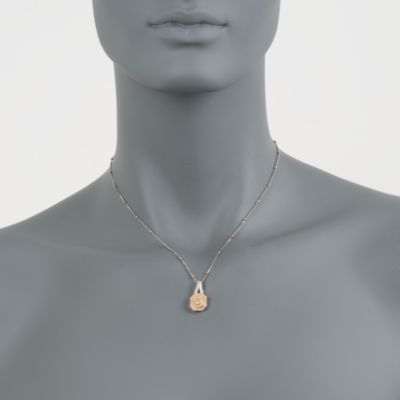 C. 2000 Vintage .52 ct. t.w. Multicolored Diamond Pendant Necklace in 18kt Tri-Colored Gold. 16" &mdash; Alt Image 2