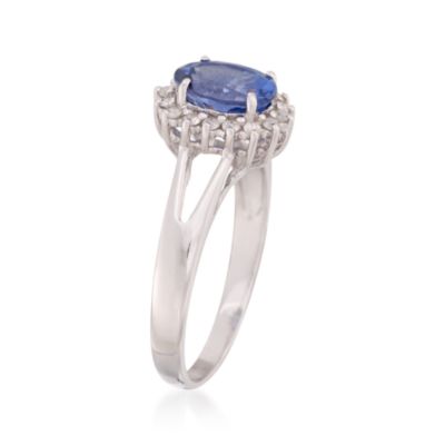 1.32 Carat Tanzanite and .17 ct. t.w. Diamond Ring in 14kt White Gold &mdash; Alt Image 3