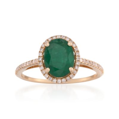 1.70 Carat Emerald and .20 ct. t.w. Diamond Ring in 14kt Yellow Gold &mdash; Alt Image 1