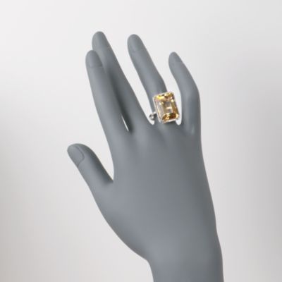 15.18 Carat Citrine and .26 ct. t.w. Diamond Cocktail Ring in 14kt White Gold &mdash; Alt Image 2