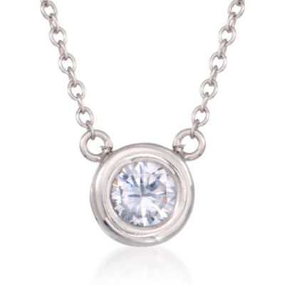 .75 ct. t.w. Bezel-Set CZ Pendant Necklace in Sterling Silver. 16" &mdash; Alt Image 1