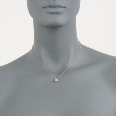 .75 ct. t.w. Bezel-Set CZ Pendant Necklace in Sterling Silver. 16" &mdash; Alt Image 2