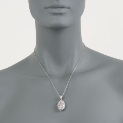 .10 ct. t.w. Victorian-Inspired  Diamond Locket Pendant Necklace in Sterling Silver. 18" &mdash; Alt Image 2