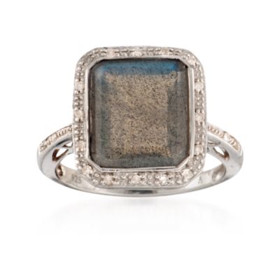 Labradorite and .10 ct. t.w. Diamond Ring in Sterling Silver &mdash; Alt Image 1