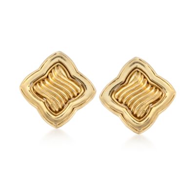 C. 2000 Vintage David Yurman 18kt Yellow  Gold Floral Earrings &mdash; Alt Image 1
