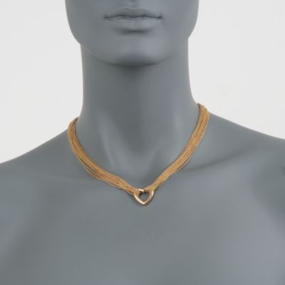 C. 2000 Vintage Tiffany Jewelry 18kt Yellow Gold Multi-Strand Open Heart Necklace. 17.5" &mdash; Alt Image 2