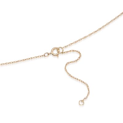 Blue and White Diamond Evil Eye Tiny Charm Necklace in 14kt Yellow Gold. 18" &mdash; Alt Image 3